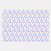 Glijdende harten - diverse pastelkleuren inpakpapier vel (Voorkant 2)