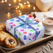 Glijdende harten in zachte pastelkleuren alle gele cadeaupapier