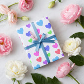 Glijdende harten in zachte pastelkleuren alle gele cadeaupapier