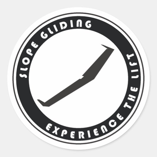 Glijdende helling ronde sticker (Voorkant)