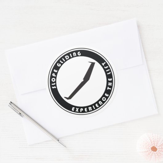 Glijdende helling ronde sticker (Envelop)