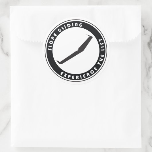 Glijdende helling ronde sticker (Tas)