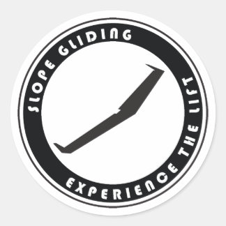 Glijdende helling ronde sticker