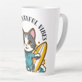 Glijdende Kat Plezierige & Speelse Sfeer Latte Mok (Rechterhoek)