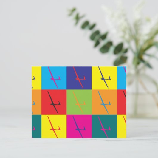 Glijdende Pop Art Briefkaart (Staand voorkant)