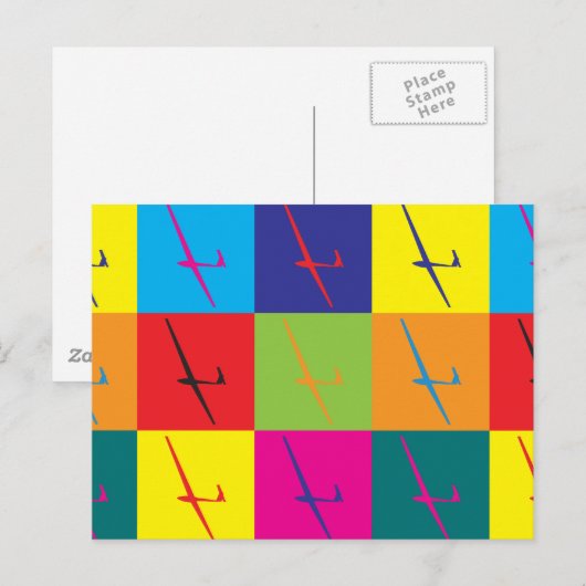 Glijdende Pop Art Briefkaart (Voorkant / Achterkant)