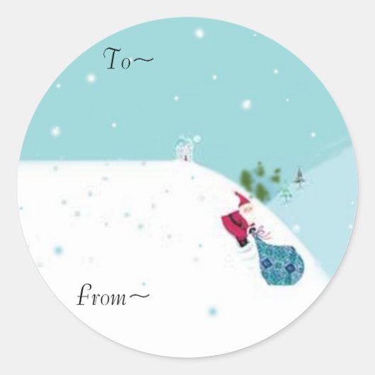 Glijdende Santa labels (Voorkant)