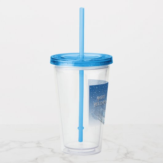 Glijdende sneeuwman Kerst Vakantie Acryl Tumbler Acryl Drinkbeker (Rechts)