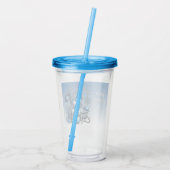Glijdende sneeuwman Kerst Vakantie Acryl Tumbler Acryl Drinkbeker (Achterkant)