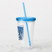 Glijdende sneeuwman Kerst Vakantie Acryl Tumbler Acryl Drinkbeker (Links)