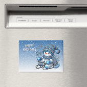 glijdende sneeuwman vakantiemagnet magneet (Insitu (Vaatwasser))