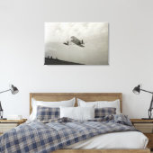 Glijder Testvlucht Luchtvaart Wright Brothers Canvas Afdruk (Insitu (Slaapkamer))