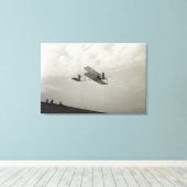 Glijder Testvlucht Luchtvaart Wright Brothers Canvas Afdruk (Insitu (Houten vloer))