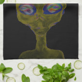Glik me op Alien Towel Theedoek (Gevouwen)