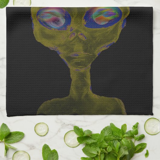 Glik me op Alien Towel Theedoek (Gevouwen)