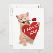 Glimende kat uit liefde briefkaart (Voorkant / Achterkant)