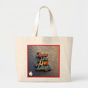 "Glimlach, adem, herhaal" Grote Tote Bag