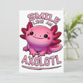 Glimlach als een Axolotl Feestdagenkaart (Staand voorkant)