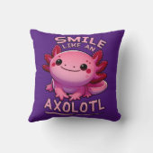 Glimlach als een Axolotl Kussen (Achterkant)