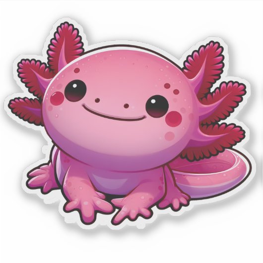 Glimlach als een Axolotl Sticker (Voorkant)