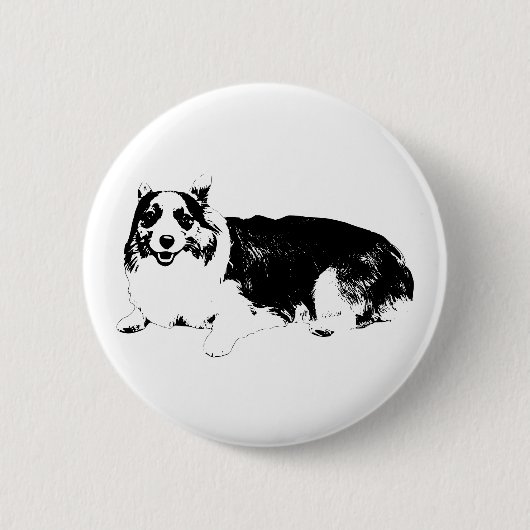 Glimlach Als Een Corgi Ronde Button 5,7 Cm (Voorkant)