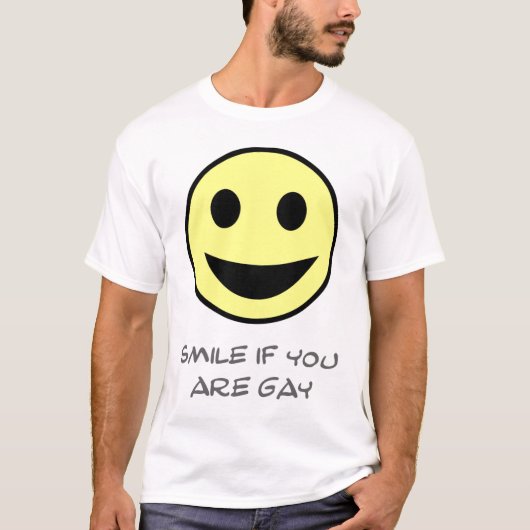 glimlach als je homo bent t-shirt (Voorkant)
