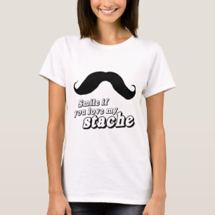 Glimlach als je mijn snor leuk vindt t-shirt