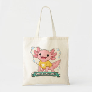 Glimlach Axolotl Blij Roze Axolotl Woordgrap Tote Bag