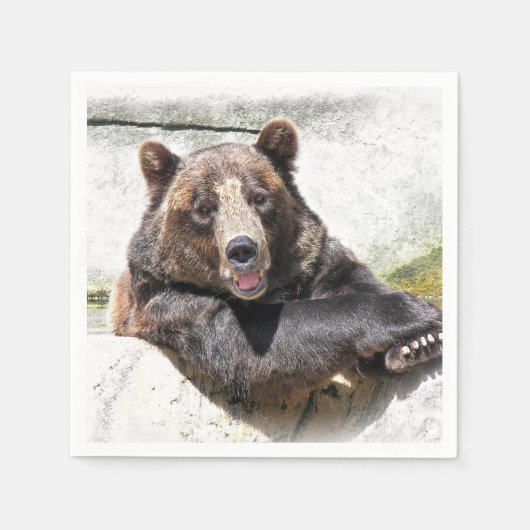 glimlach beer verjaardag servet (Voorkant)