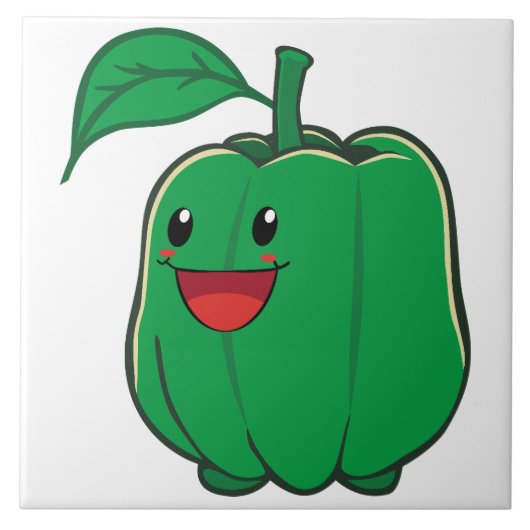 Glimlach Bell Pepper Tegeltje (Voorkant)