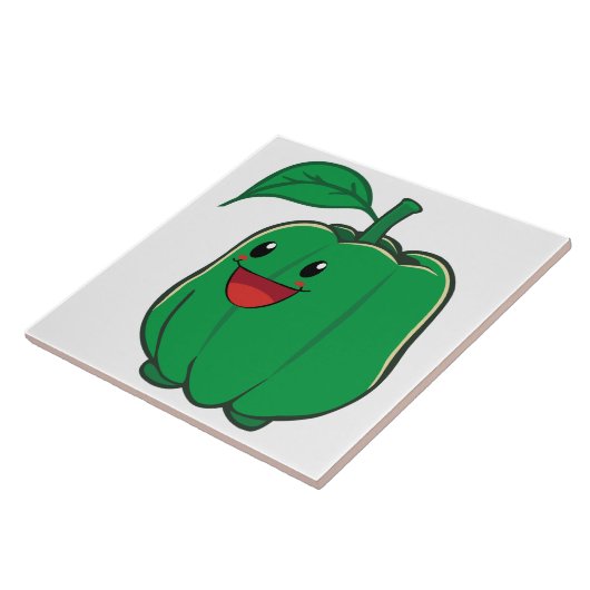 Glimlach Bell Pepper Tegeltje (Zijkant)