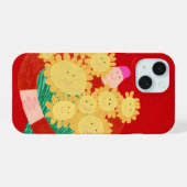 Glimlach bloemen iPhone 15 case (Achterkant horizontaal)