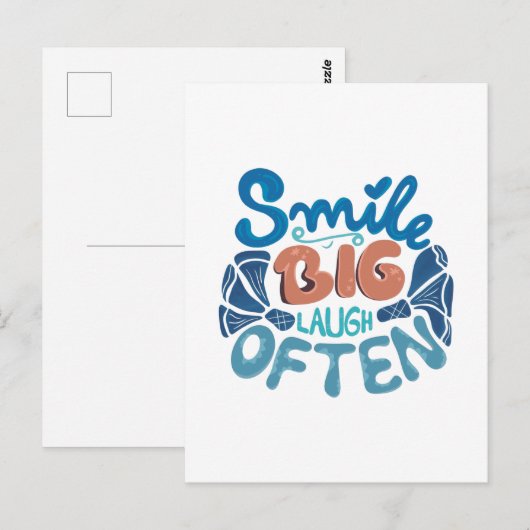 Glimlach breed Lach vaak Briefkaart (Voorkant / Achterkant)