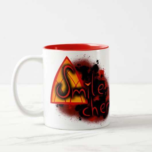 Glimlach, Cher:) Tweekleurige Koffiemok (Links)