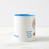 glimlach Daisy Doctor Appreciation Custom Gift Tweekleurige Koffiemok (Center)