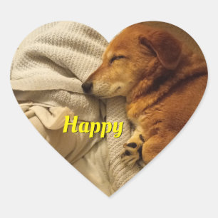 glimlach Dog Hart Sticker