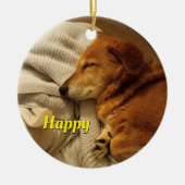 glimlach Dog Keramisch Ornament (Voorkant)