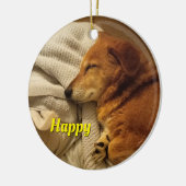 glimlach Dog Keramisch Ornament (Links)
