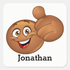 Glimlach duimen omhoog vierkante sticker