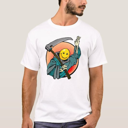 Glimlach Emoji Grim Reaper T-shirt (Voorkant)