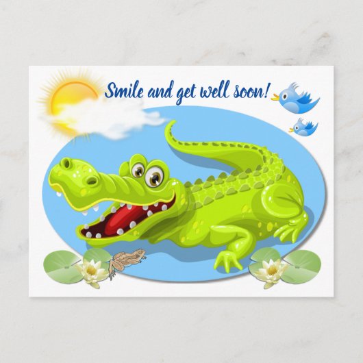 Glimlach en beterschap! briefkaart (Voorkant)