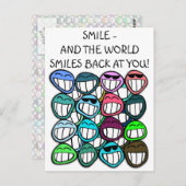 Glimlach - en de wereldglimlachen terug bij u! briefkaart (Voorkant / Achterkant)