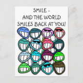Glimlach - en de wereldglimlachen terug bij u! briefkaart (Voorkant)