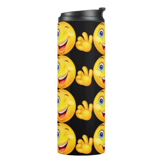 glimlach en glimlach thermosbeker (Gedraaid links)