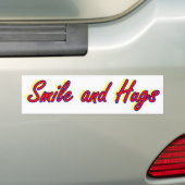 Glimlach en knuffels bumpersticker (Op auto)