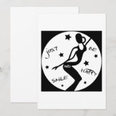 Glimlach en wees blij, grappige stok vrouw bedankkaart (Voorkant / Achterkant)