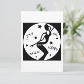 Glimlach en wees blij, grappige stok vrouw bedankkaart (Staand voorkant)