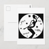 Glimlach en wees blij, grappige stok vrouw briefkaart (Voorkant / Achterkant)