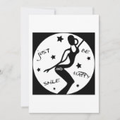 Glimlach en wees blij, grappige stok vrouw feestdagenkaart (Voorkant)