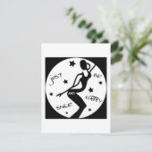 Glimlach en wees blij, grappige stok vrouw feestdagenkaart (Staand voorkant)